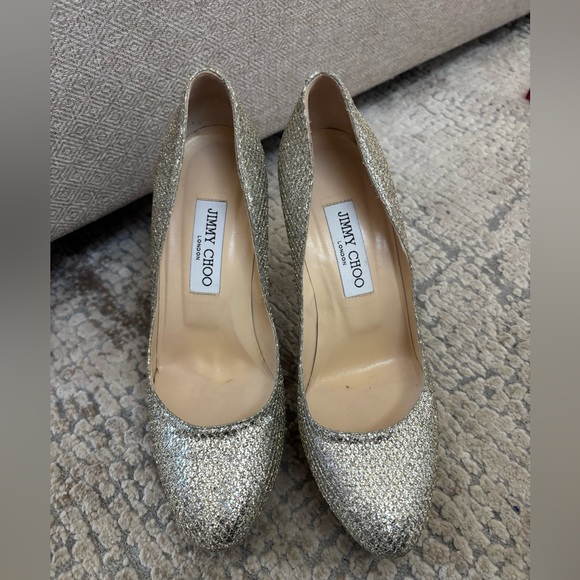 Stunning Jimmy Choo Gold sparkly Women's Heels size 39 excellent condition - Picture 2 of 6
